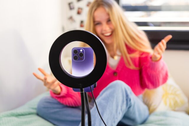 Girl Filming Social Media Video