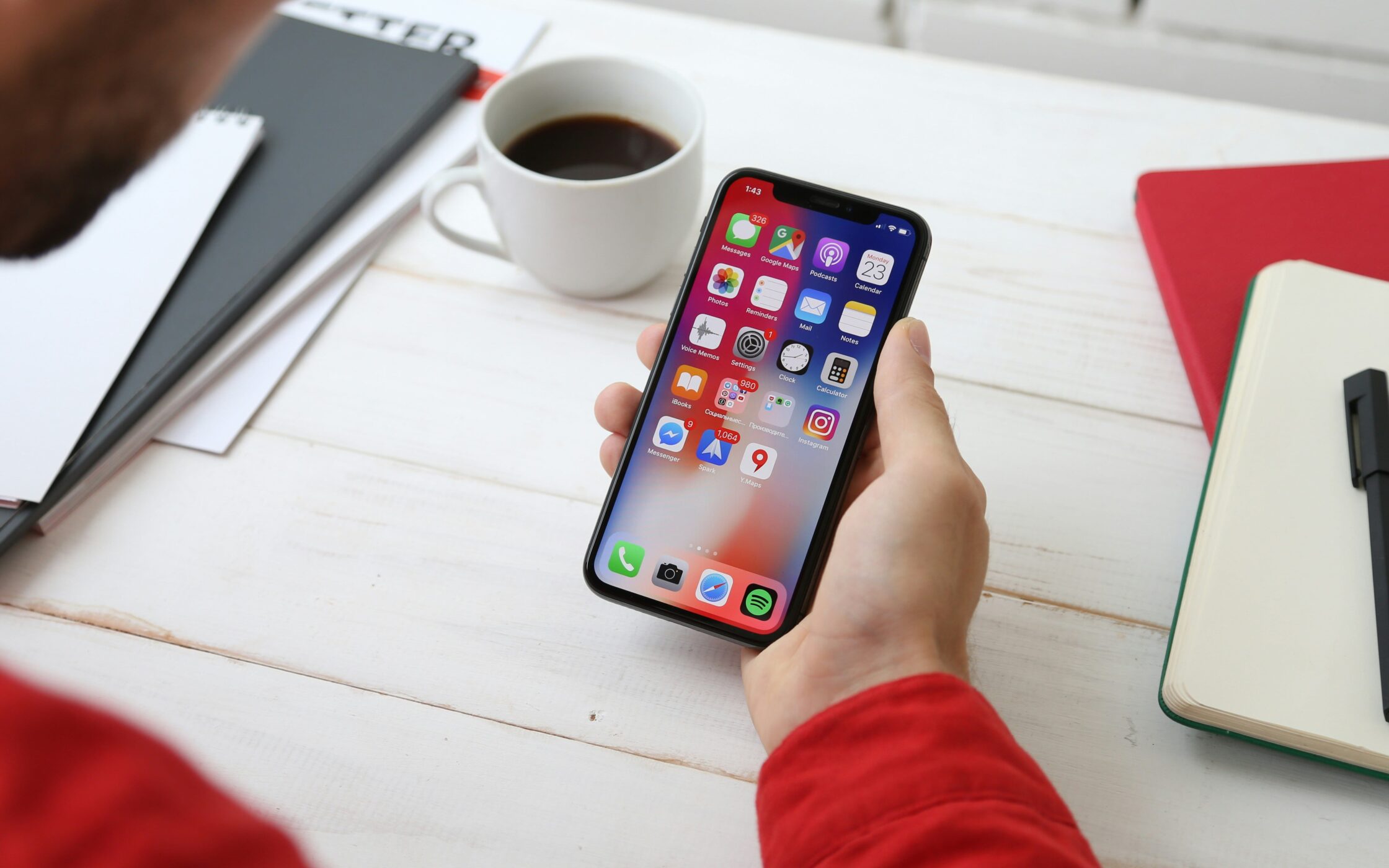 Person using a mobile phone