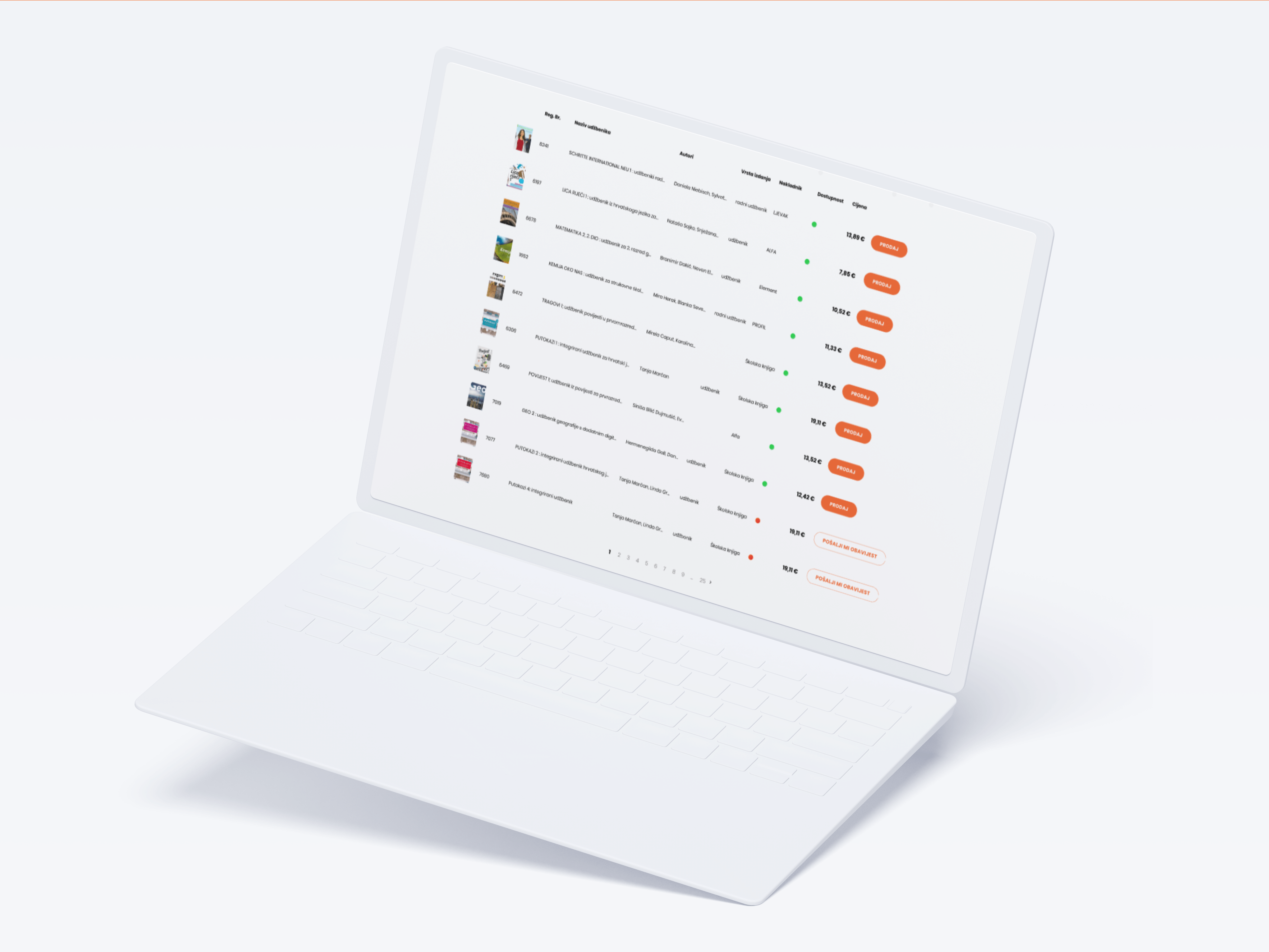 A mockup of Libar webshop on a laptop
