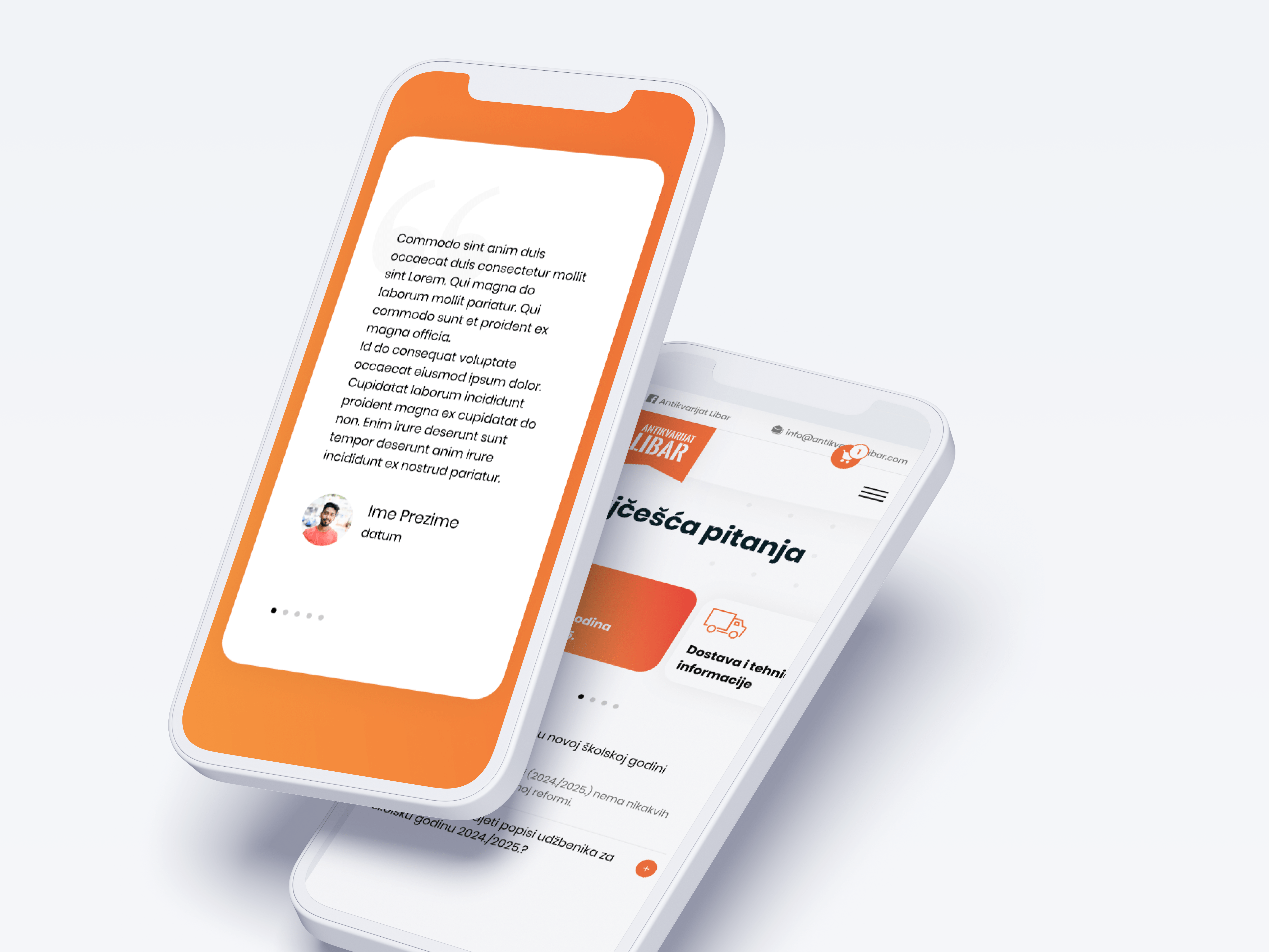 A mockup of a good review on Libar website on a smarphone