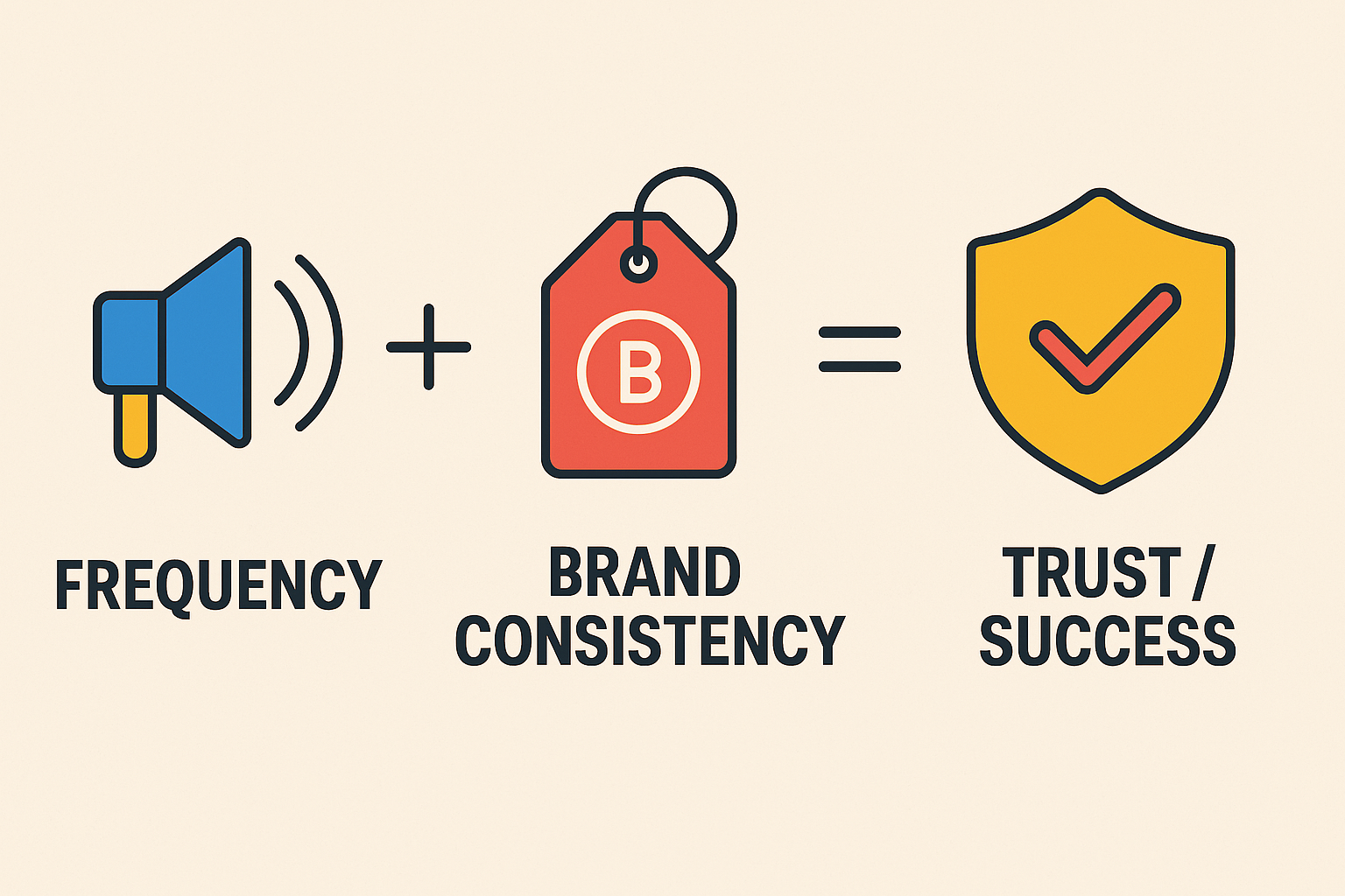 A simple infographic showing brand consistency