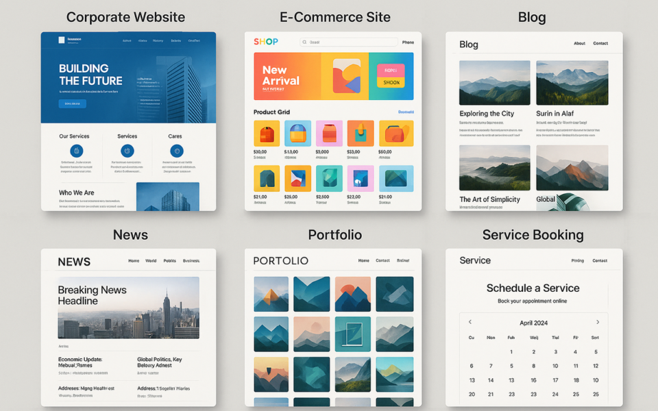 Gallery of types of website examples
